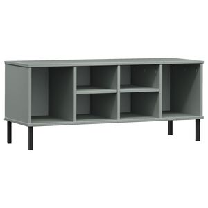 vidaXL Szafka na buty OSLO, metalowe n&oacute;żki, szara, 106x35x45 cm