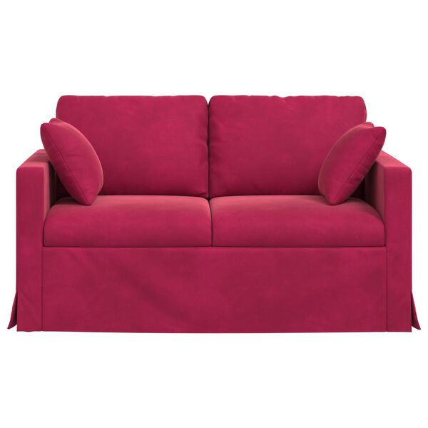 vidaXL Sofa Czerwone wino