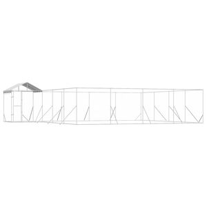 vidaXL Kojec dla psa, z dachem, srebrny, 10x8x2,5m, stal galwanizowana