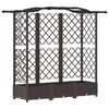 vidaXL Podniesione ł&oacute;żko z kratką i dachem Brązowy 163 x 40 x 123 cm