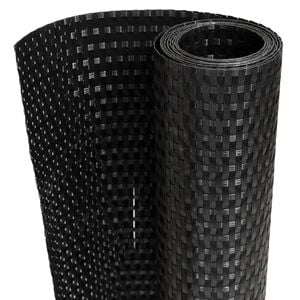 vidaXL Parawan balkonowy, czarny, 500x100 cm, polirattan