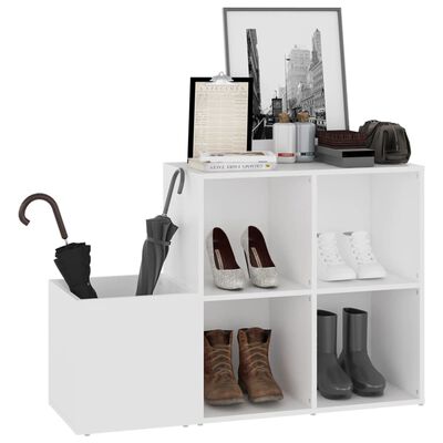 vidaXL Szafka na buty, biała, 105x35,5x70 cm, materiał drewnopochodny