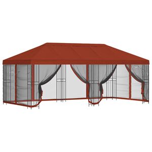 vidaXL Altana z bokami 6 x 3 m terakota Poliester i Stal 190