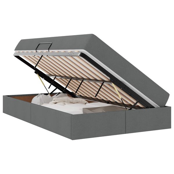 vidaXL Ł&oacute;żko z miejscem na przechowywanie i materacem Ciemnoszary