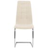 vidaXL Wspornikowe krzesła stołowe, 6 szt., kremowe, obite tkaniną