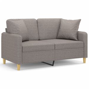 vidaXL 2-osobowa sofa z poduszkami, taupe, 120 cm, tkanina