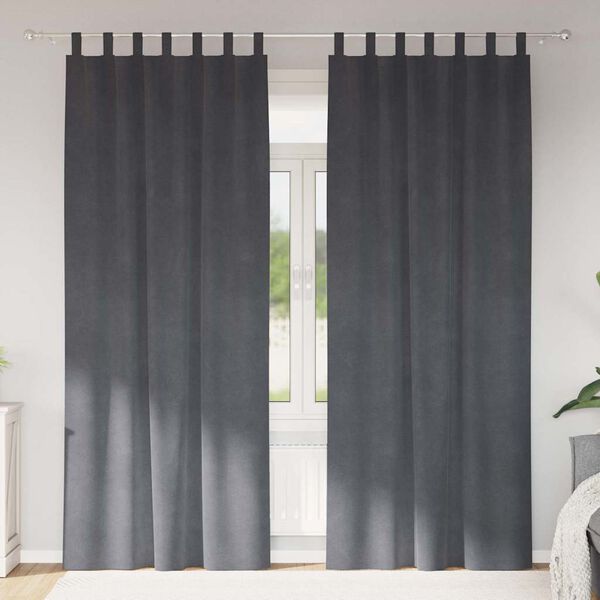 vidaXL Zasłony zaciemniające 2 pcs Jasnoszary 140 x 245 cm Aksamit