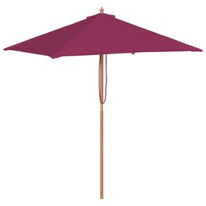 vidaXL Parasol ogrodowy na drewnianym słupku, 150 x 200 cm, bordowy
