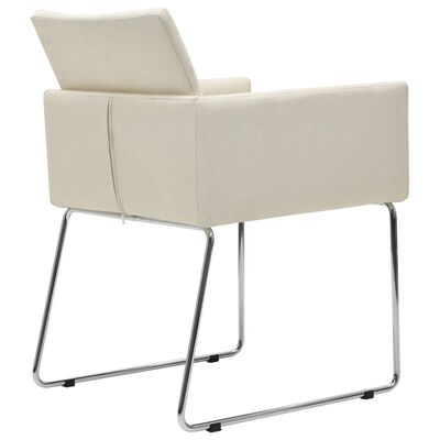vidaXL Krzesła stołowe, 2 szt., stylizowane na lniane, białe, tkanina