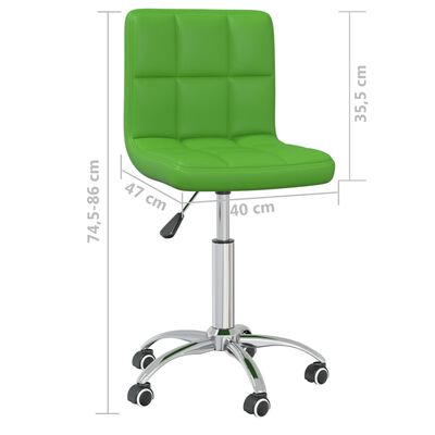 vidaXL Obrotowe krzesła stołowe, 4 szt., zielone, sztuczna skóra
