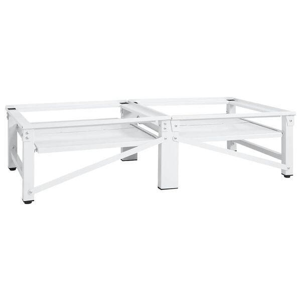 vidaXL Podest pod pralkę i suszarkę z wysuwanymi p&oacute;łkami, biały