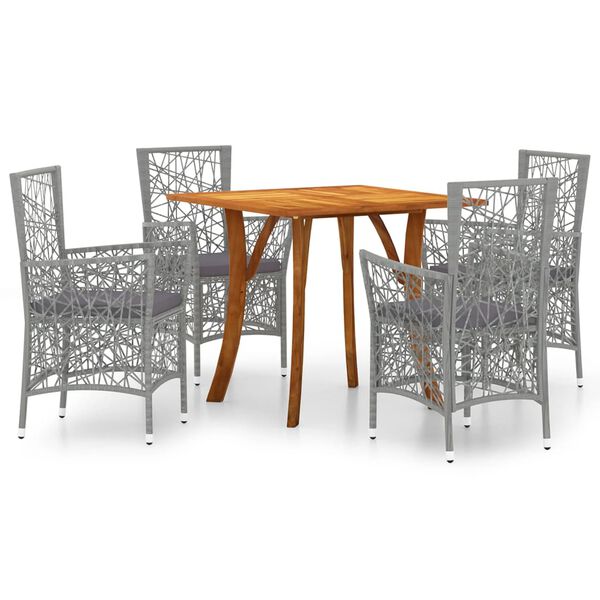 vidaXL 5-częściowy zestaw mebli ogrodowych, szary