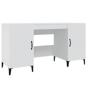 vidaXL Biurko, białe, 140x50x75 cm, materiał drewnopochodny