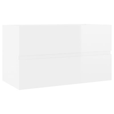 vidaXL Szafka pod umywalkę, wysoki połysk, biała, 80x38,5x45 cm