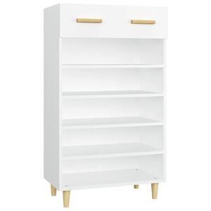 vidaXL Szafka na buty, biała, 60x35x105 cm, materiał drewnopochodny