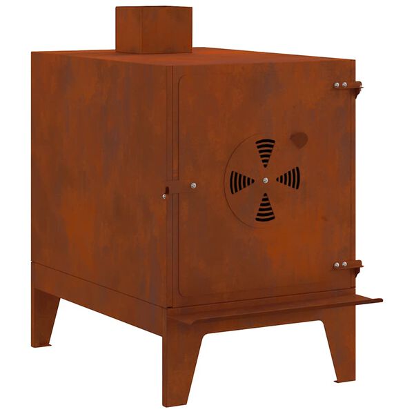 vidaXL Piecyk kempingowy, 35x50x60 cm, stal kortenowska