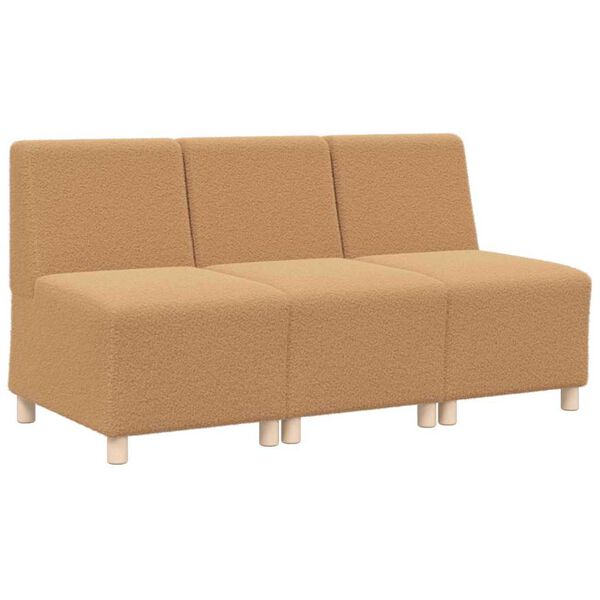 vidaXL Modułowa sofa bez podłokietnik&oacute;w 3 pcs Beżowy 55 x 74 x 82 cm