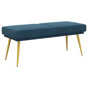vidaXL Ławka podw&oacute;jna niebieski 120 x 45 x 46 cm Welur