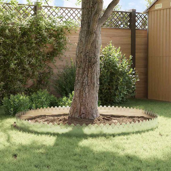 vidaXL Obrzeża trawnikowe 10 pcs Srebrny 103 x 0,05 x 22 cm