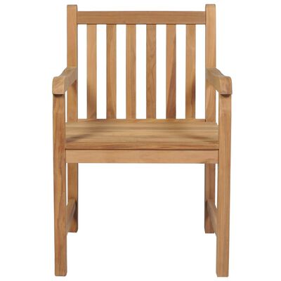vidaXL Krzesła ogrodowe, 6 szt., beżowe poduszki, drewno tekowe