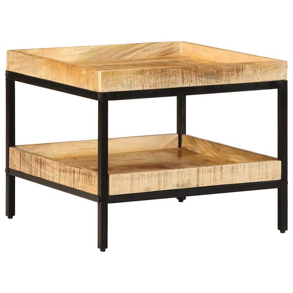 vidaXL Stolik boczny z p&oacute;łką Brązowy 55 x 55 x 45 cm Drewno z mango