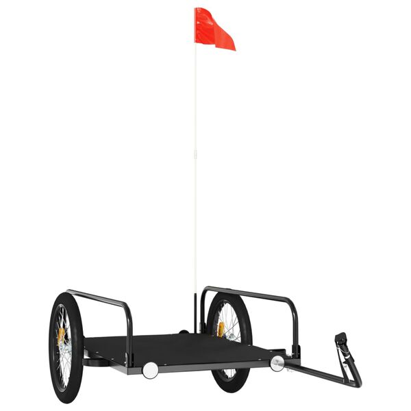 vidaXL Przyczepka rowerowa, czarna, 135x70x37 cm, żelazna