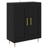 vidaXL Bufet Czarny Dąb 69,5 x 34 x 90 cm Drewno inżynieryjne i żelazo