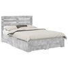 vidaXL Ramka ł&oacute;żka Betonowy szary 140 x 190 cm Drewno inżynieryjne