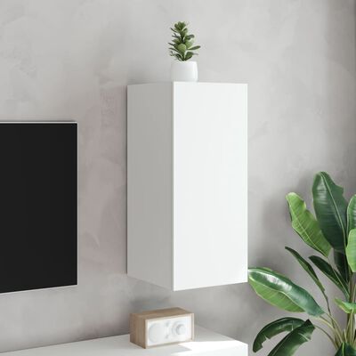 vidaXL Ścienna szafka TV z LED, biała, 30,5x35x70 cm