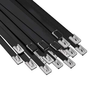 vidaXL Związywacz kablowy 50 szt. 7,9 x 400 mm Czarny