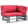 vidaXL Ogrodowa sofa z palet, z czerwonymi poduszkami, sosna