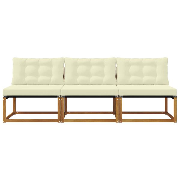 vidaXL 3 Sztuka Środkowa sofa ogrodowa Lite Drewno Akacji Naturalny