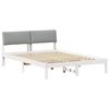 vidaXL Rama ł&oacute;żka Biały i jasnoszary 150 x 200 cm Lite drewno sosnowe