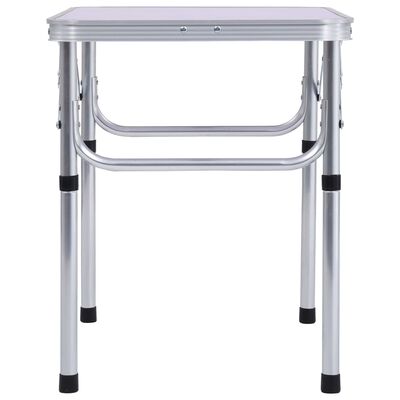 vidaXL Składany stolik turystyczny, biały, aluminiowy, 60 x 45 cm