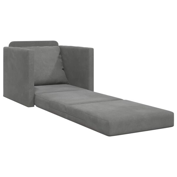 vidaXL Sofa Bed 60cm Ciemnoszary Aksamit