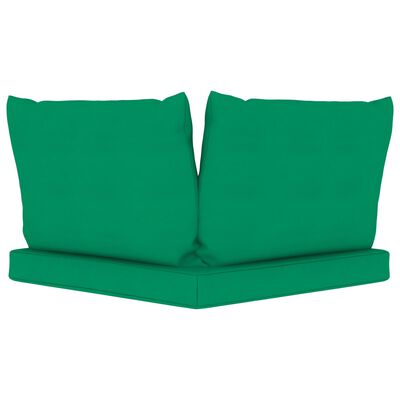 vidaXL Ogrodowa sofa 3-os. z palet, z zielonymi poduszkami, sosna