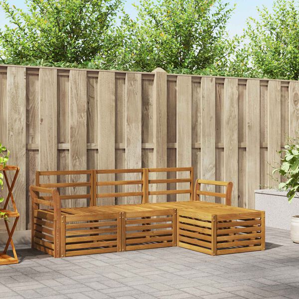 vidaXL Zestawy sof 4 pcs Naturalny Lite Drewno Akacji