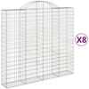 vidaXL Kosze gabionowe, 8 szt, 200x50x180/200 cm, galwanizowane żelazo