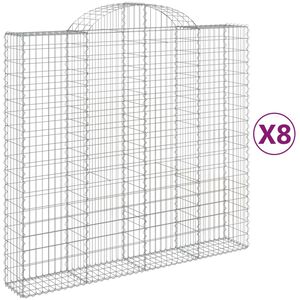vidaXL Kosze gabionowe, 8 szt, 200x50x180/200 cm, galwanizowane żelazo