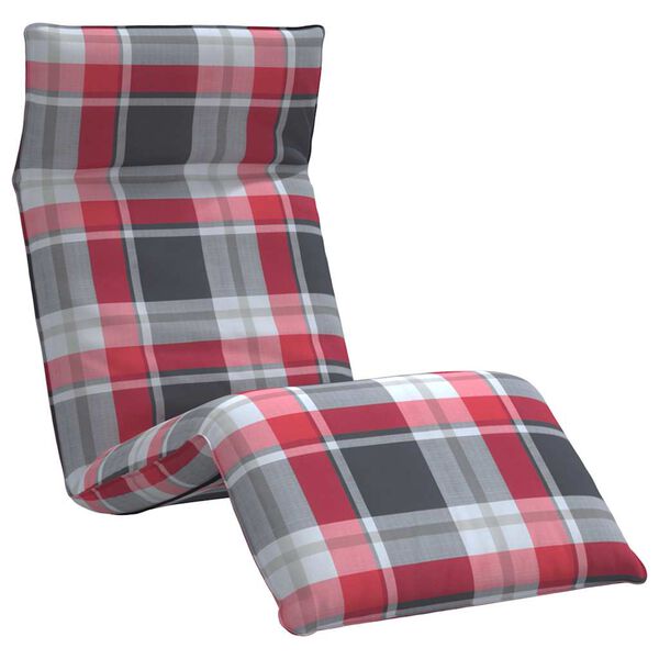 vidaXL Leżak składany w kratkę w kolorze czerwonym 175x54x8,5 cm