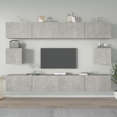 vidaXL Zestaw 6 szafek telewizyjnych, szarość betonu