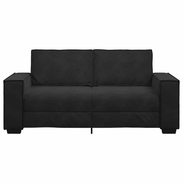 vidaXL Sofa 2-osobowa, czarna, 180x78x84 cm, tapicerowana aksamitem
