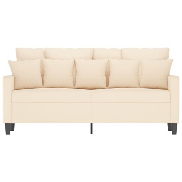 vidaXL Sofa 2-osobowa, kremowy, 140 cm, tapicerowana aksamitem