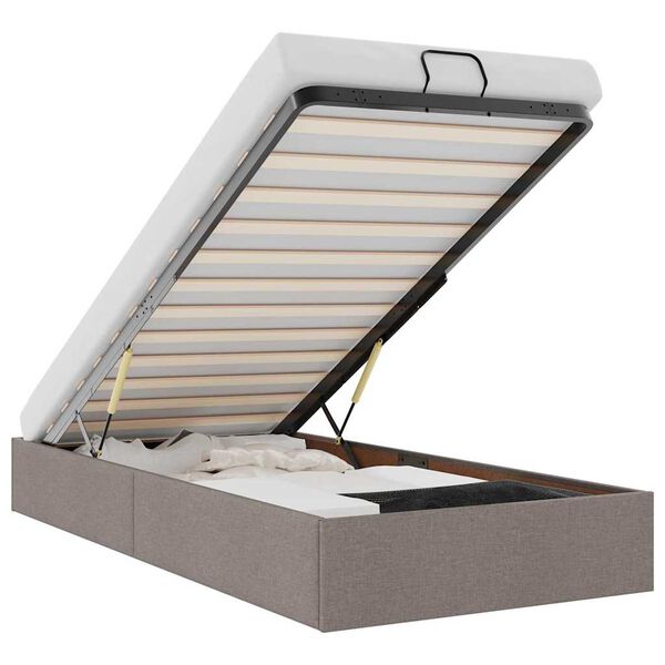vidaXL Rama ł&oacute;żka otomana bez materaca, taupe, 80x200 cm, tkanina