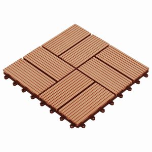 vidaXL Płytka Tarasowa 11 szt. Drewno tekowe 30 x 30 cm WPC
