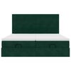 vidaXL Rama ł&oacute;żka otomana z materacami, zielona, 180x200 cm, aksamit