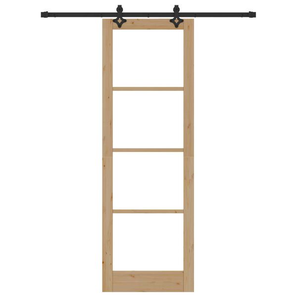 vidaXL Drzwi przesuwne ORKDAL Naturalny i czarny 78 x 232 cm