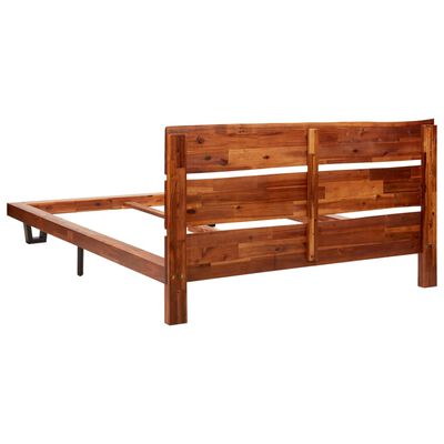 vidaXL Rama łóżka z naturalną krawędzią, lite drewno akacjowe, 120 cm