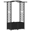 vidaXL Podniesione ł&oacute;żko z kratką i dachem Czarny 125 x 40 x 138 cm PP