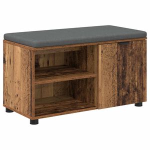 vidaXL Ławka w przedpokoju z poduszką Stare drewno 80 x 38 x 46 cm
